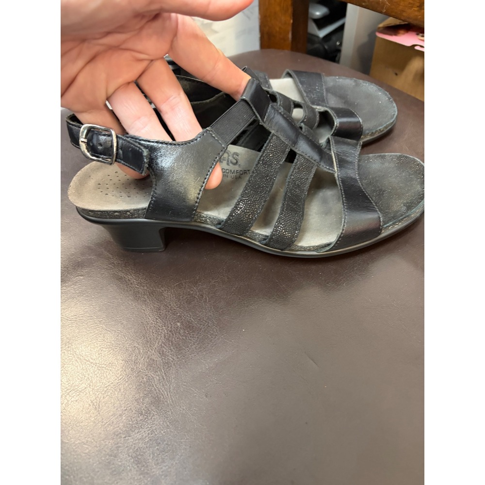 SAS Tripad Allegro comfort Black Leather Strappy Sandals Womens 8.5M